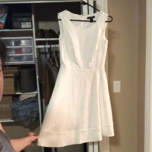 White flares zip up dress